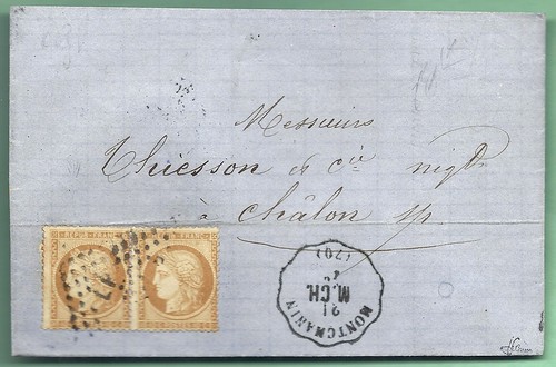 Lettre 1871 affranchie par - lettre,