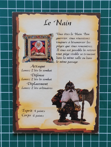 Heroquest carte personnage - :,